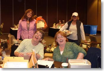 Setting up for the Murder Mystery Play in 2010